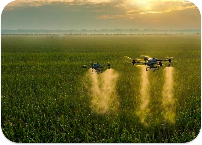 Pulverização com drones